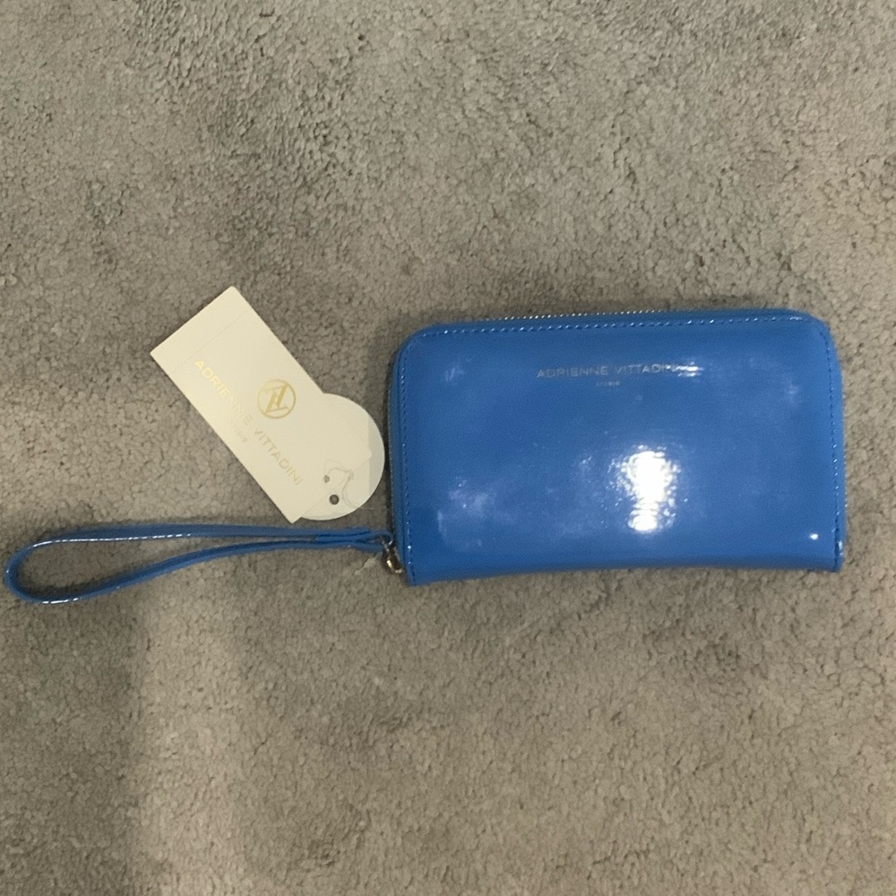 Adrienne Vittadini Shiny Blue Wristlet
